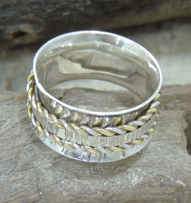 Silver and deals brass ring